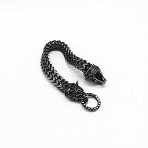 Yunnique – Bracelet en acier titane avec tête de loup pour hommes, bijoux Punk Hip Hop, cadeau - Product Image 3