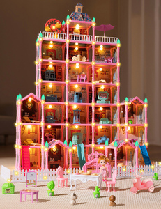 Maison de poupée DIY 102 cm, 29 pièces, ensemble de jeu, 578 pièces, château de princesse, jouet de jeu d'imitation, jouet éducatif, kit de construction de maison de rêve - Product Image 4