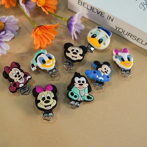 Attache-sucette en silicone pour bébé, motif animaux de dessin animé, jouet à mâcher pour la dentition, doux, écologique, certifié CE, personnalisable, DIY - Product Image 6