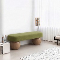 Banc de canapé en bois de frêne, banc minimaliste pour chaussures et pied de lit pour la maison