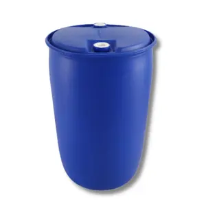 200L 55gal cấp thực phẩm HDPE chất liệu màu xanh đóng đầu lưu trữ nước thùng trống để bán