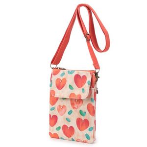 Sac bandoulière pour téléphone portable en polyester, mini sac à bandoulière à imprimé floral et cœur avec sangle réglable pour femme - Product Image 6
