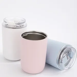 Taza para niños de 10 oz, vaso aislado al vacío de acero inoxidable a prueba de derrames sin Bpa para niños pequeños, taza para beber batidos, taza para bebés
