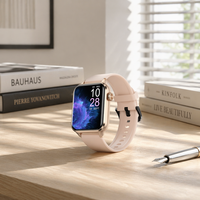 Montre connectée Slim Lady, boîtier or rose, écran tactile complet, appels Bluetooth, logo personnalisé d'usine, marque privée, expédition rapide en 7 jours