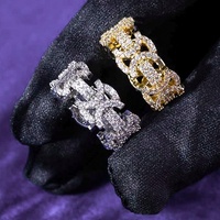 Hip Hop Style 925 Sterling Silver Templar Cross Ring Iced Out Bling avec VVS Moissanite Pass Diamond Tester Cadeau pour Hommes Femmes