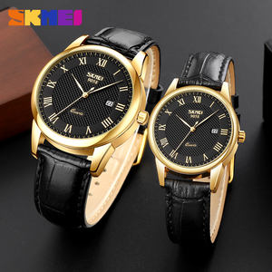 Roman Couple Quartz <b>Watches</b> Luxurious Stylish Business Stainless Steel Leather Strap 3ATM <b>Waterproof</b> Deep Custom Dial and Color - Product Image 2