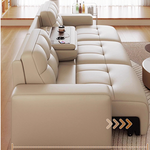 Canapé-lit électrique en <span class=keywords><strong>cuir</strong></span> véritable, style italien minimaliste, avec télécommande, canapé en <span class=keywords><strong>cuir</strong></span> rétractable - Product Image 6