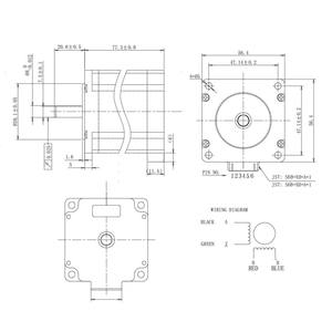 محركات خطوية هجينة منخفضة استهلاك الطاقة Nema 23 ثنائية الطور بخطوة 1.8 وعزم دوران 2.0 نيوتن متر للأجهزة المحمولة وطابعات ثلاثية الأبعاد - Product Image 3