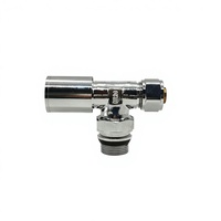 Robinet thermostatique d'angle 3/4 manuel en cuivre chromé avec raccord à compression 16*20 pour eau PERT/Aluminium Plastique
