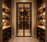 Ensemble de meubles de chambre à coucher de luxe personnalisable, design haut de gamme pour villa, lit double capitonné, lit king size, armoire de cuisine