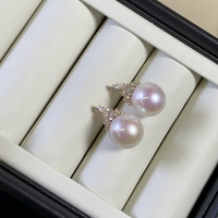Ensemble de perles d'eau douce rondes Edison 3A 10-13 mm en gros, pendentif et boucles d'oreilles en argent sterling 925 pour femmes, bijoux