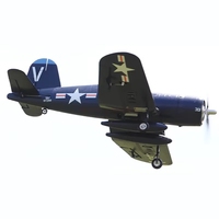 Avion RC 800mm F4U V2 Bleu PNP, Modèle d'avion de combat radiocommandé avec ESC Brushless, pour extérieur, 6 minutes de vol