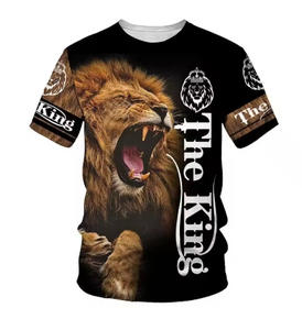 T-shirt à col rond pour homme, grande taille, respirant, imprimé en 3D <span class=keywords><strong>tigre</strong></span> <span class=keywords><strong>lion</strong></span>, boutique de t-shirts unisexes, imprimé animal, fournisseurs de t-shirts personnalisés - Product Image 2
