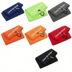 Nouvelle arrivée : serviette en microfibre gaufrée légère et portable avec logo personnalisé par sublimation pour club de golf - Product Image 1