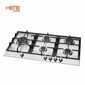 Estufa de Gas con Cubierta de Vidrio y 5 Quemadores, Soporte para Sartenes de Hierro Fundido, Integrada - Product Image 2