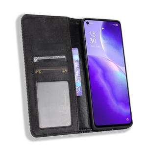 Para <span class=keywords><strong>OPPO</strong></span> F 11 15 17 19 Pro Plus <span class=keywords><strong>5g</strong></span>/find X2 X3 Lite Neo Pro Jmax Retro hebilla magnética Flip PU cuero cartera teléfono funda - Product Image 2