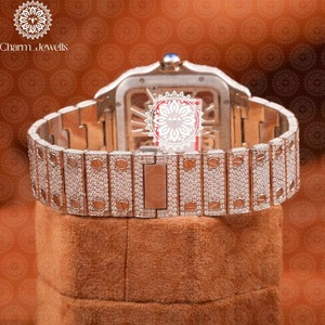 Montre de luxe tendance en moissanite et diamant avec mouvement de précision pour collection de bijoux, disponible au prix d'exportation – Offre spéciale - Product Image 6