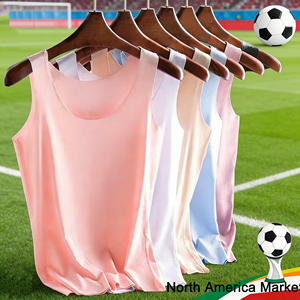 Camisolas Cortas Casuales Transpirables para <span class=keywords><strong>Mujer</strong></span>, Listas para Enviar, Talla 4XL, Personalizadas, con <span class=keywords><strong>Tirantes</strong></span> Anchos Sin Costuras y Bordado 3D - Product Image 1