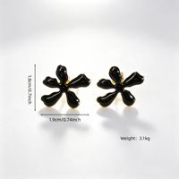 Anting-anting Stud Bunga Kecil Manis Segar Wanita Gaya Jepang Korea Baja Tahan Karat Berlapis Enamel Model ED-487 Serbaguna