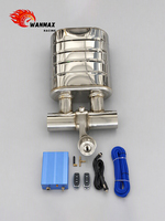 Silencieux d'échappement universel de 3 pouces à double sortie avec valve électrique et tube perforé pour modification automobile