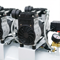 Compresseur d'air sans huile JR Super Quiet 55L, 1400W, double tête, compresseur à piston portable pour pistolet de pulvérisation