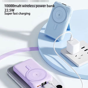 10000mAh High Capacity Magnetic Ultra Slim Portable Power Bank <b>Fast</b> Wireless Charging 15W PD22.5W 4-in-1 for Travel Holder Stand - Product Image 2
