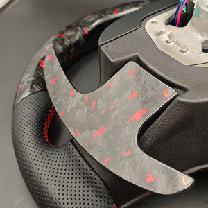 Volante LED in Carbonio Forgiato Rosso Personalizzato per <span class=keywords><strong>BMW</strong></span> <span class=keywords><strong>G11</strong></span> G20 G21 G22 G30 M2 G87 M3 G80 G81 M4 G42 G82 M5 F90 G05 G06 X3M F97 - Product Image 6