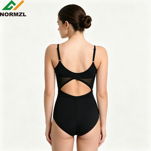 Maillot Negro sin Mangas con Malla <span class=keywords><strong>para</strong></span> Danza, Gimnasia y <span class=keywords><strong>Ballet</strong></span>, Ideal <span class=keywords><strong>para</strong></span> Academias <span class=keywords><strong>de</strong></span> Danza - Product Image 2