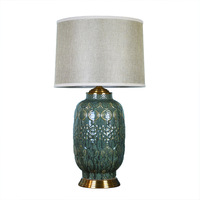Lampe de table rétro chinoise Poterie Pot Base Design d'intérieur Éclairage décoratif pour la maison Art unique Lampe de bureau en céramique pour hôtel