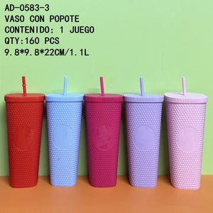 Bicchieri di plastica colorata per bicchieri e cannucce da 11l con capacità elegante classico ecofriender - Product Image 1