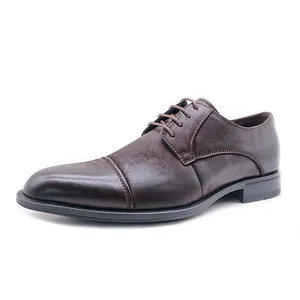 Produk baru 2023 sepatu pesta Italia sepatu tanpa dasi renda sapi asli sepatu kulit Oxford bergaya sepatu gaun untuk pria
