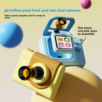 Appareil photo de dessin animé pour enfants, ensemble de trois pièces, objectif rotatif à 180°, caméra vidéo HD multifonctionnelle pour étudiants, écran 2,4 pouces, TF