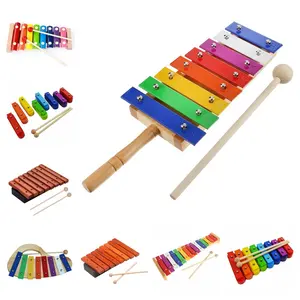 Mainan instrumen musik anak-anak untuk sekolah gambang untuk anak-anak, instrumen musik gambang kayu Orff