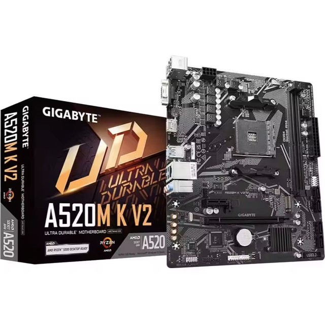 GIGA-BYTE A520M-K V2 Computer Motherboard Socket AM4 SATA M.2 AMD A520 64GB Motherboard