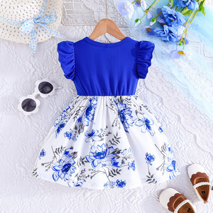 Vestidos de Verano con Flores para Niñas Pequeñas, Ropa Infantil con Volantes, Mangas Cortas, Estilo Dulce para Uso Diario - Product Image 2