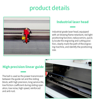 Machine de découpe et de gravure laser CO2 CNC 6040 80W/100W 6090 avec caméra CCD pour bois, papier et rail de guidage PMI