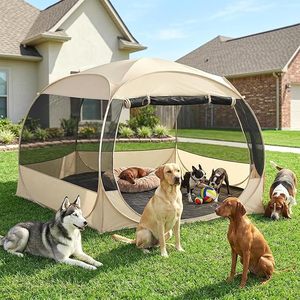 Nichoir pour chien de style <span class=keywords><strong>Gabby</strong></span> sans assemblage, cage de jeu pour <span class=keywords><strong>chat</strong></span>, tente pour animaux de compagnie, abri solaire, lit pour chien extérieur anti-insectes avec fond imperméable - Product Image 6