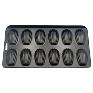 Moule à madeleines 12 cavités pour cuisson au four, forme coquille. Revêtement antiadhésif durable - Product Image 2