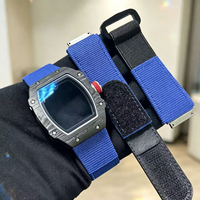 Montres automatiques mécaniques pour hommes, ultra-fines, en fibre de carbone 6702, squelette, sport, bracelet en nylon de luxe
