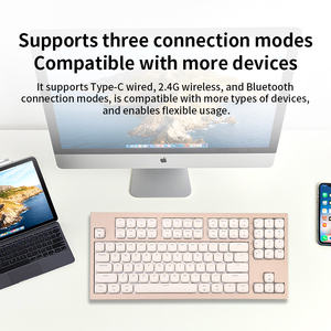 ชุดคีย์บอร์ดเกมมิ่งแบบกลไกอะลูมิเนียม ไตรโหมด 102 คีย์ USB Type-C ไฟ LED Backlit / แบบมีสาย พร้อมรูปแบบภาษาที่หลากหลาย - Product Image 3