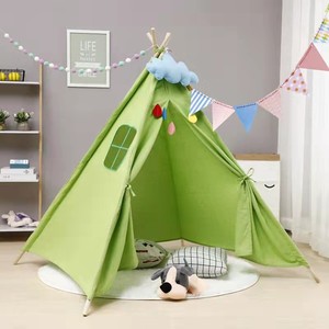 Vendita calda bambini pieghevole Canvas Playhouse bambini Indoor e Outdoor Play tenda giocattolo Teepee in vendita - Product Image 4
