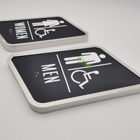 Plaque de signalisation en acier inoxydable pour salle de bain, toilettes, panneau pour toilettes d'hôtel avec braille