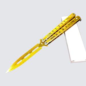 Beginner <strong>Butterfly</strong> Practice <strong>Knife</strong> OEM Manufacturer Wholesale Portable Unedged Folding Stainless Steel <strong>Trainer</strong> <strong>Knives</strong> - Product Image 3