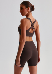 قطعتين راكب الدراجة النارية السراويل شعار مخصص المرأة الصيف اليوغا حمالة الصدر الرياضية اللياقة البدنية تجريب ارتداء نشطة قصيرة للنساء - Product Image 4