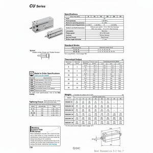 Pièces pneumatiques de CDU16-30D de cylindre de bâti libre de SMC Pneumatics - Product Image 1
