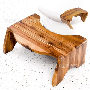 Tabouret de toilette en bois massif, taille standard, pour salle de bain et douche - Product Image 4
