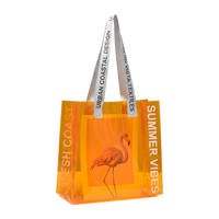 Sac en PVC tendance style lettre couleur gelée, pochette orange, pour le shopping, cadeau influenceur, emballage personnalisé avec logo, vente en gros