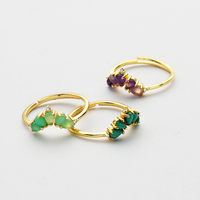 Bagues en pierre d'apatite naturelle, reine princesse, bague couronne en argent Sterling 925 réglable pour femmes
