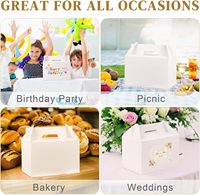 Boîtes à cadeaux pour fête blanche, boîtes à cadeaux en papier Goodie Gable avec poignées. Parfait pour un mariage, un anniversaire, une remise de diplôme, une fête prénatale.