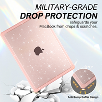 Casing antigores lengan Laptop kustom tahan guncangan TPU bingkai lunak TPU PC gaya transparan kristal untuk Macbook Air M2 13.6 inci